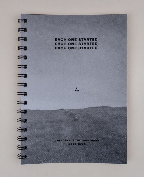 Each one started, each one started, each one started: A Reader for The Long Grass (2022–24), Christopher Steenson