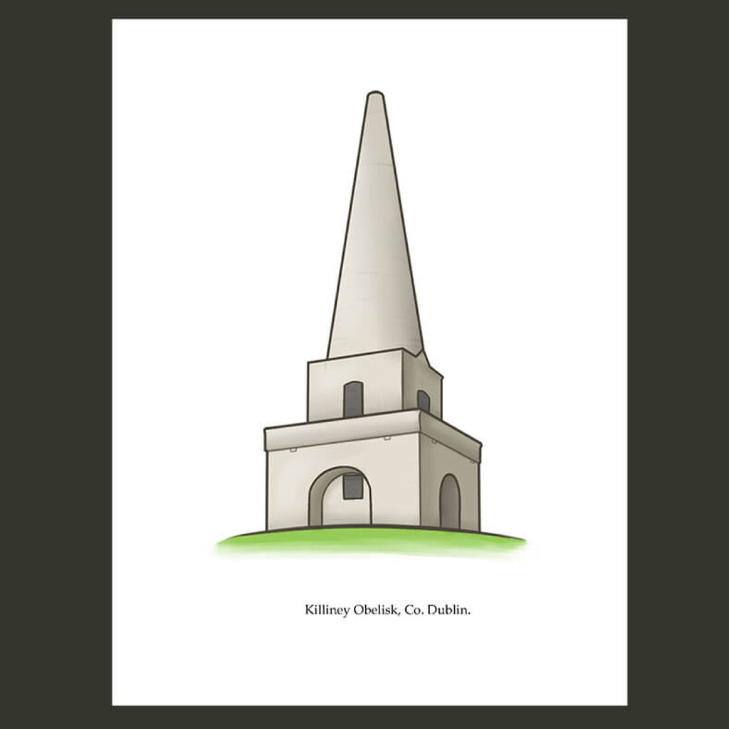 Killiney Obelisk Greeting Card, Joe Hollingsworth & OystercatcherTF